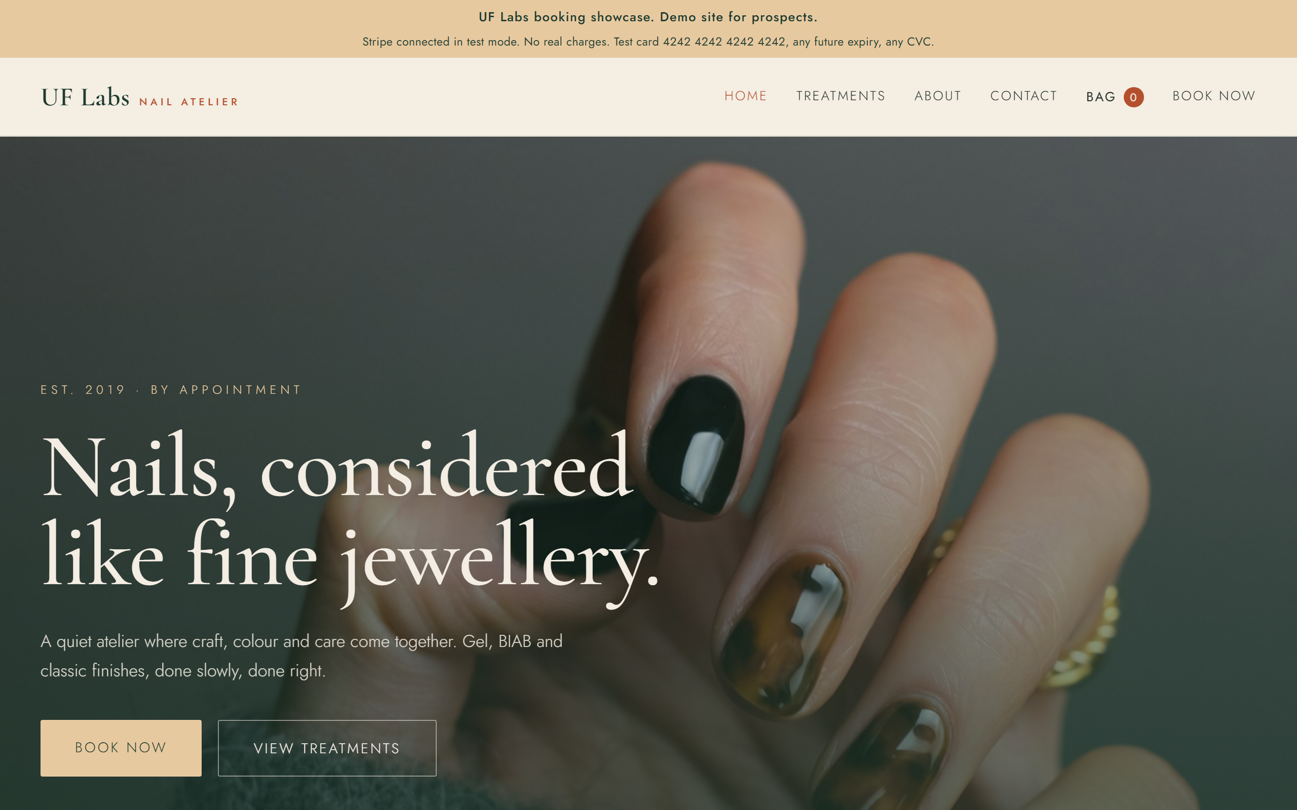 UF Labs Nail Atelier demo site preview